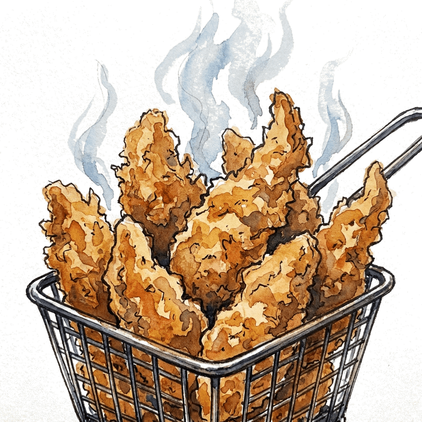 Golden crispy fried chicken