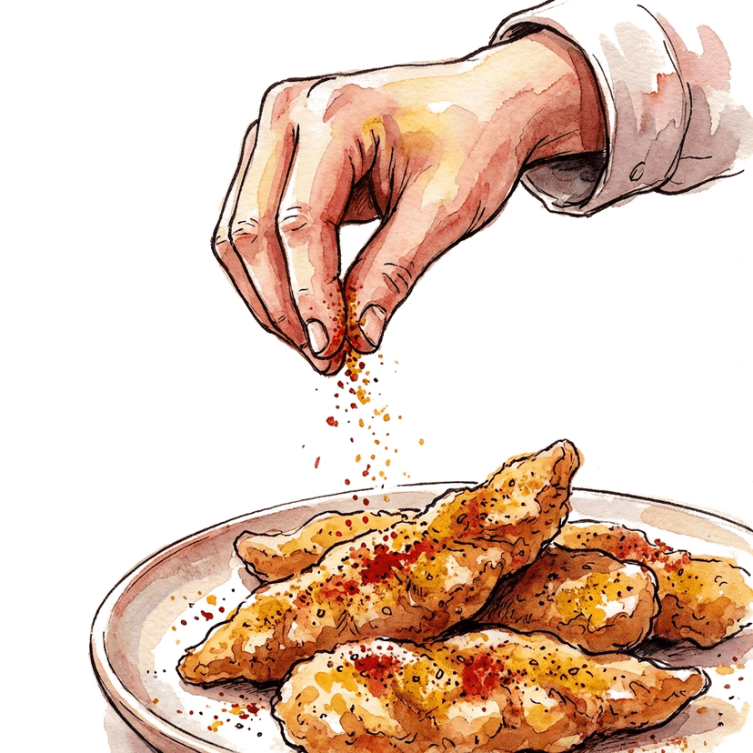 Hand sprinkling spices