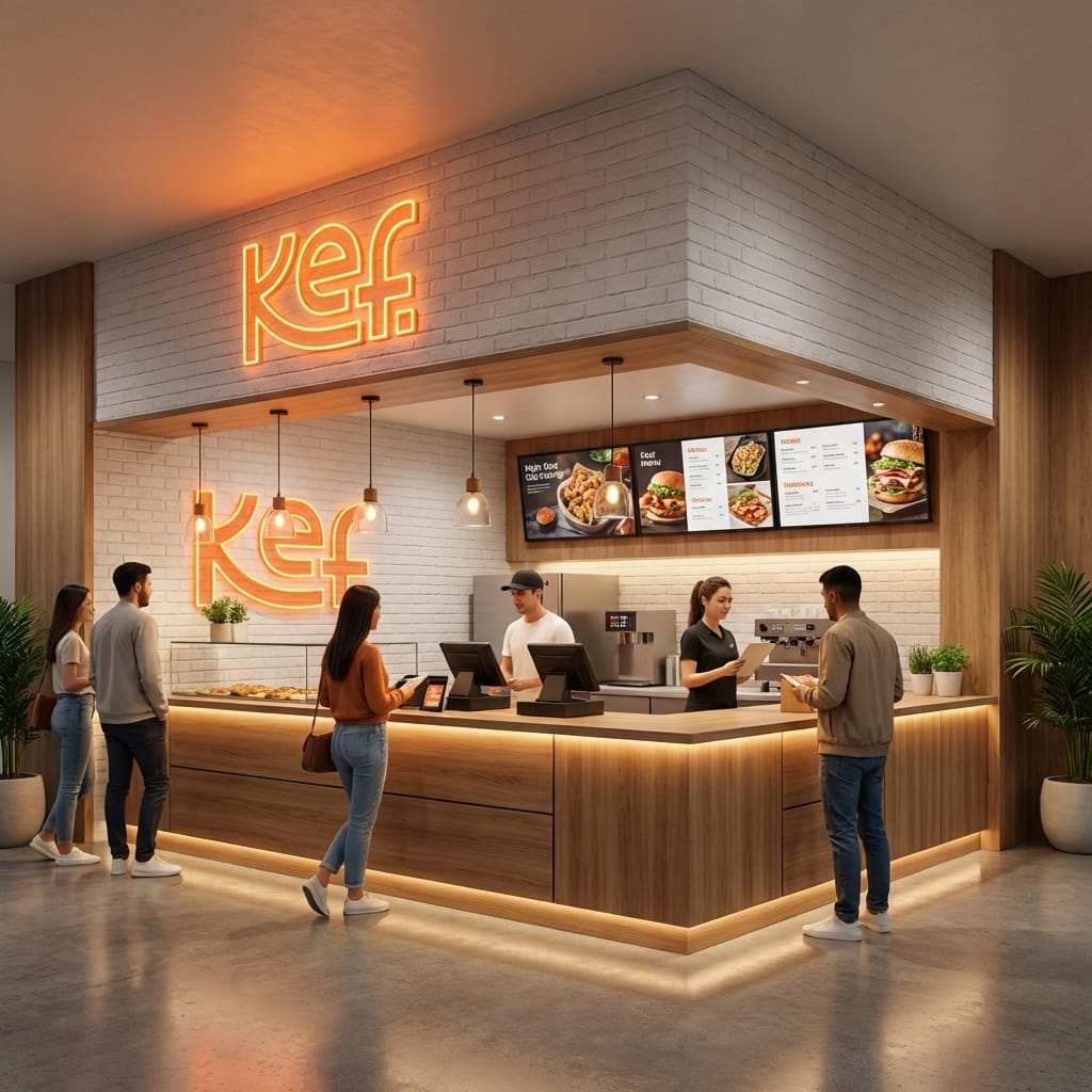 Interior of a KEF Shawarma store